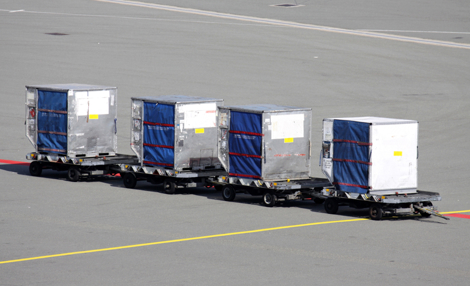 Air cargo on dollies