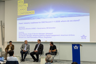 Speakers on stage at the Digital Cargo Conference